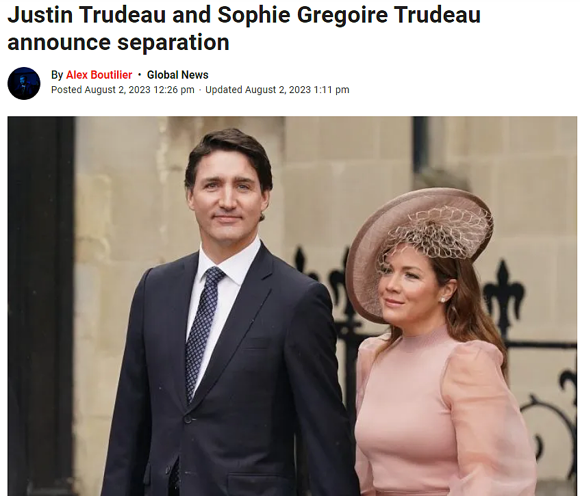 加拿大总理特鲁多婚变，网友讽刺：无脑傻帅、一事无成......（组图） - 2