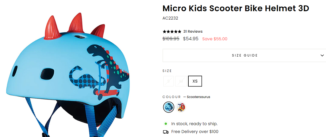 50% OFF！Micro Scooters澳洲官网爆款儿童3D恐龙、小恶魔头盔来了（组图） - 1