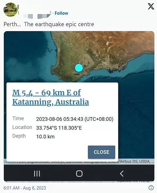 西澳发生5.6级地震，珀斯也有震感（组图） - 3