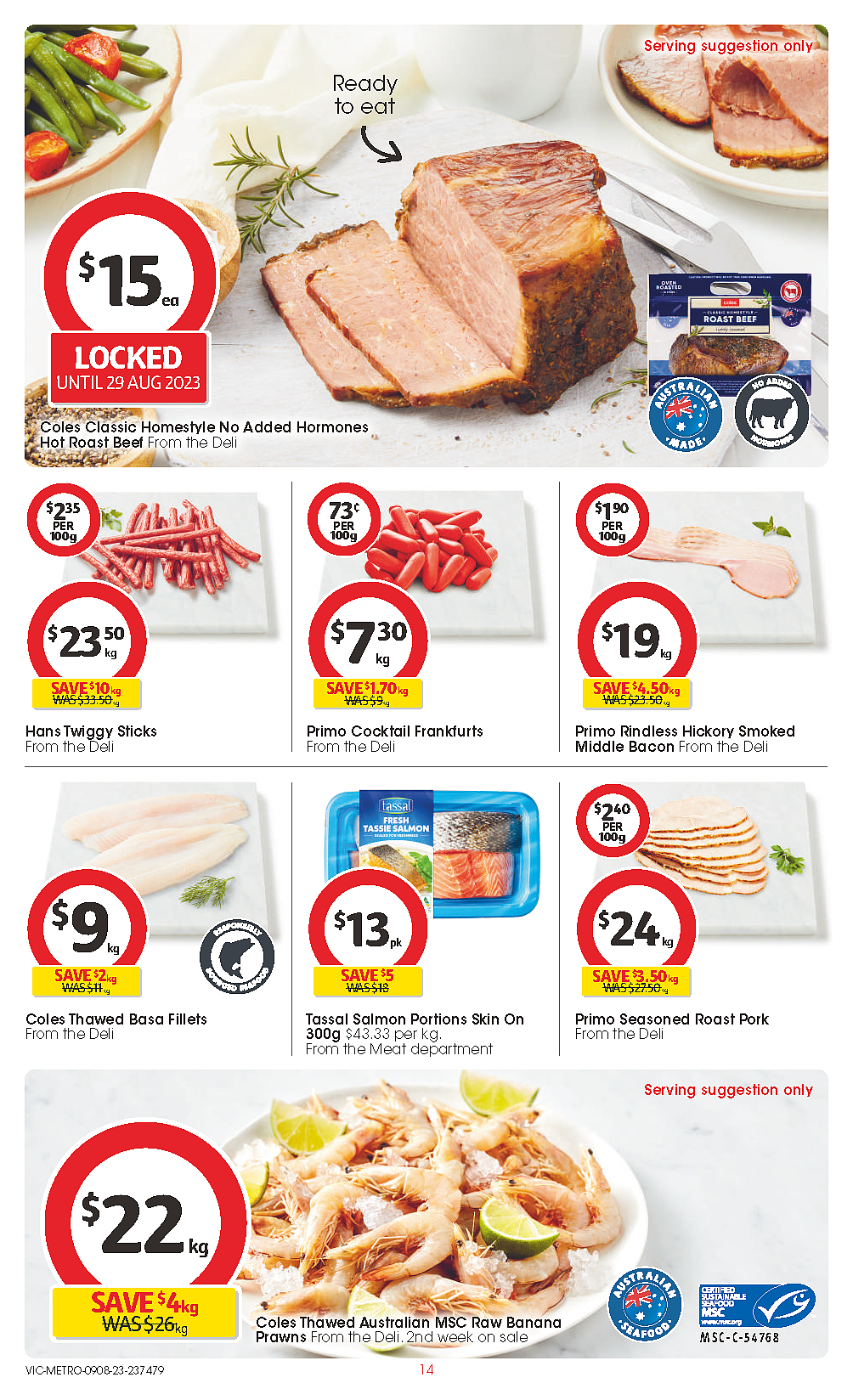 Coles 8月9日-8月15日折扣，红袋米、油、猪肉饺、鱿鱼条半价（组图） - 14