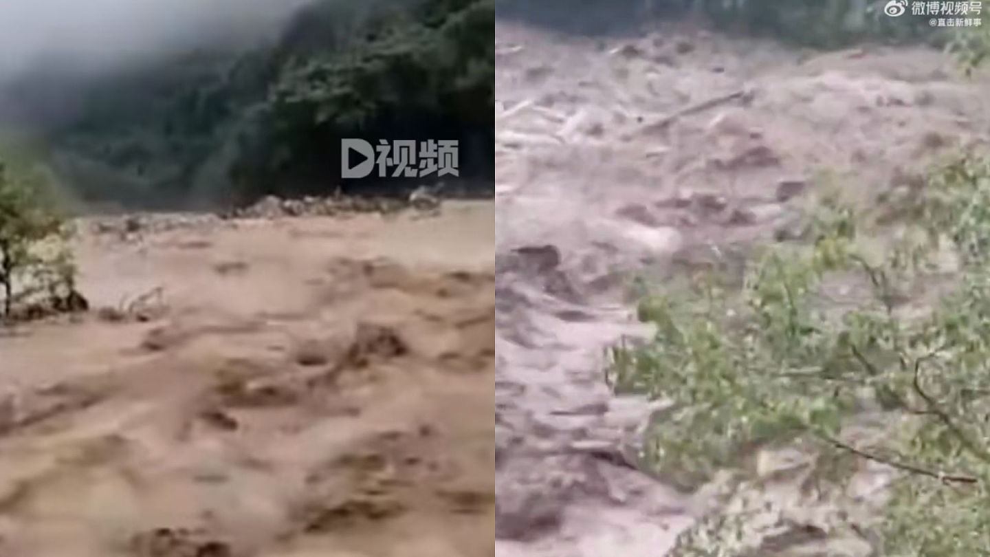 西安遭遇山洪土石流“公路被冲出大洞”，已致2死16人失踪（组图） - 1