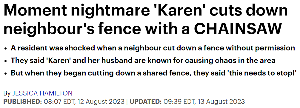 加拿大华人夫妇遭曝光：手持大电锯强拆邻居家栅栏，扬言报警也不怕！（组图） - 1