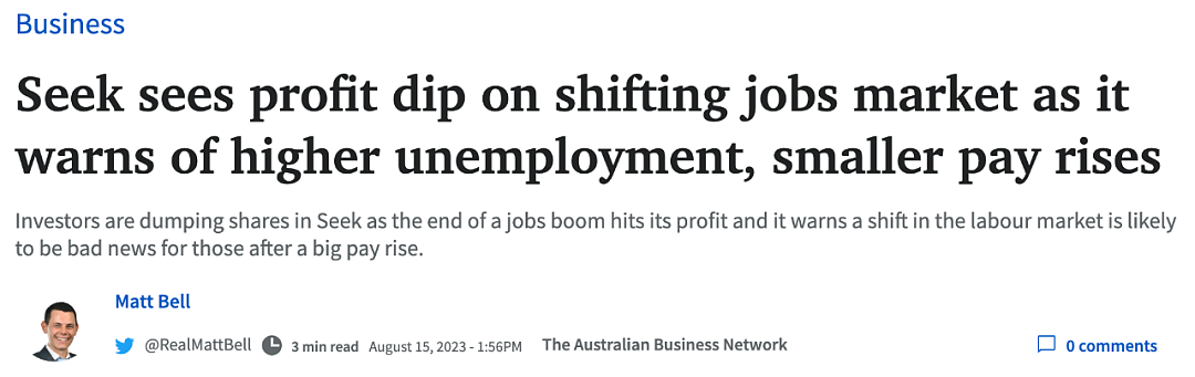澳洲人注意！Seek警告：更多澳人将失业（组图） - 1