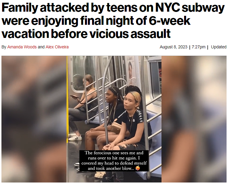 怒了！华人一家四口在地铁上遭三女孩狂吐口水＋暴打，围观乘客也遭殃（组图） - 1