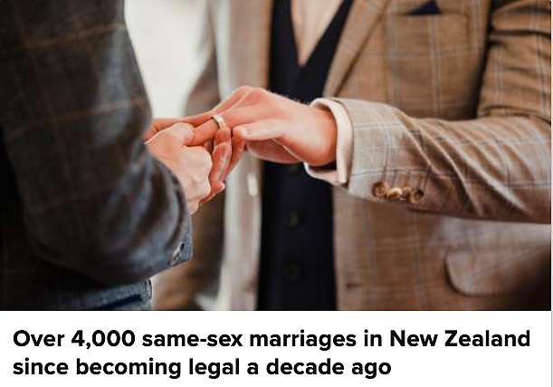新西兰同婚数据公布，澳洲人排第一，中国人第二，女同性婚姻比男性多一倍（组图） - 2