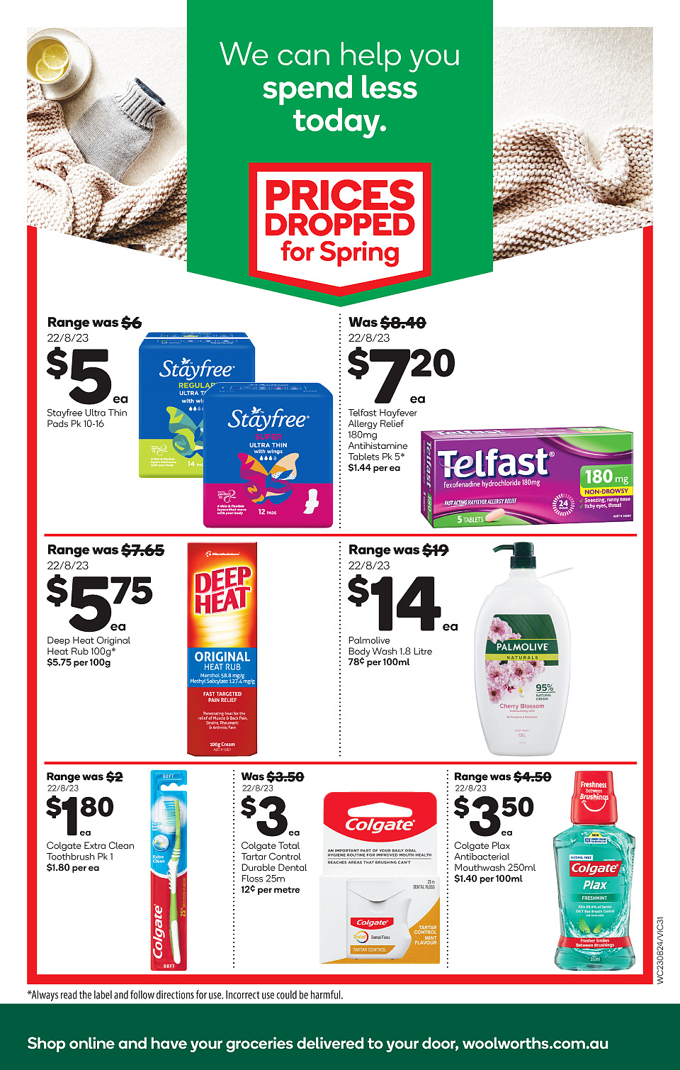 Woolworths 8月23日-8月29日折扣，红袋米、油、清洁用品半价（组图） - 31