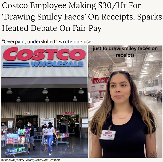 太卷了！员工爆料：我站在Costco门口专门“画笑脸”，时薪$30（组图） - 1