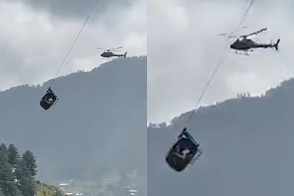 缆车绳索断裂！巴基斯坦2大6小“困270m高空”直升机出动救援（视频/组图） - 1
