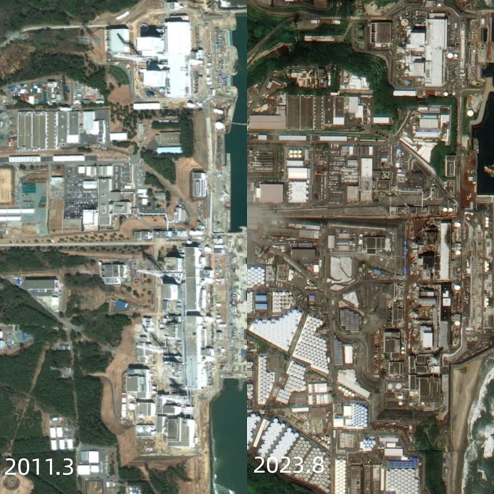 触目惊心！东电公开核污染水排海画面，福岛核电站最新卫星图（组图） - 3