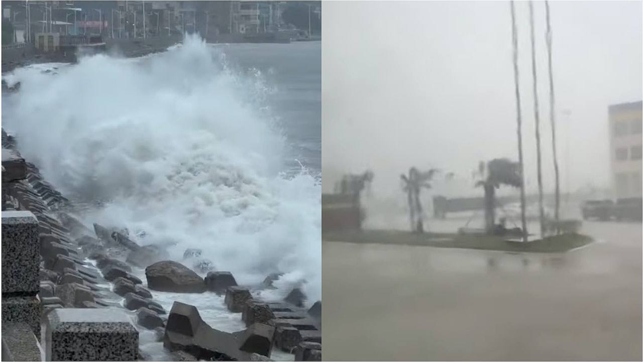 台风苏拉逼近广东海面，汕尾民众直击风大浪急：十几年未有（视频/图） - 1