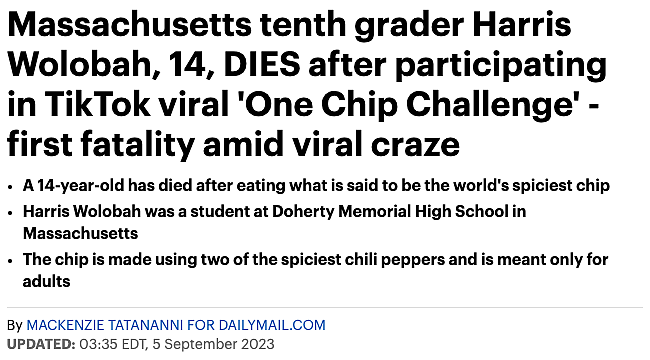 悲剧！14岁男孩参加社交媒体挑战丧命，吃“爆辣薯片”几小时后死在医院（组图） - 1