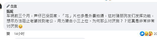 甄妮曝亡夫傅声出轨、车祸前三个月没回家，曾怀疑小三是钟楚红（组图） - 3