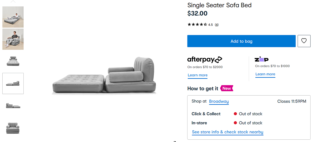 已种草！Kmart仅售$32的沙发床性价比超高，露营也可携带（组图） - 3