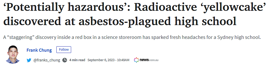 悉尼著名公校发现核放射性原料，可导致内脏严重受损（组图） - 3
