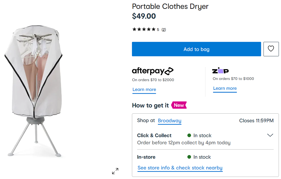 已种草！Kmart仅售$49的便携式烘干机好用且容易收纳，澳妈大赞（组图） - 1
