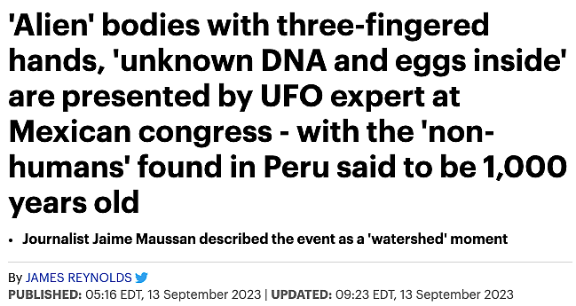 三根手指脑袋巨大！国会发最新外星人尸体视频，网友吵翻了！ 多地上空出现不明飞行物？（视频/组图） - 2