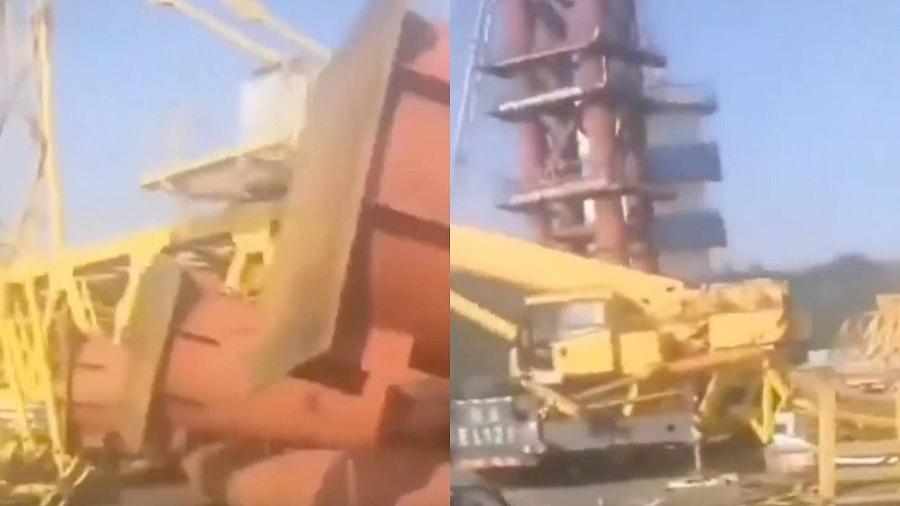 6死5伤！成都一跨江大桥施工现场塔吊升高时垮塌（视频/组图） - 1