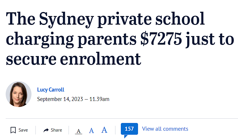 挺不住了，2024澳洲私校学费暴涨！悉尼顶级私校开启“抢钱模式”…（组图） - 1
