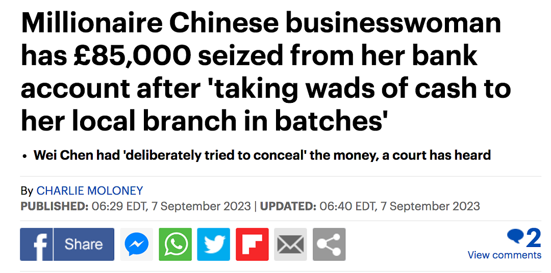 在英中国女富商被抓！连续33天狂存现金，她被盯上了......（组图） - 3