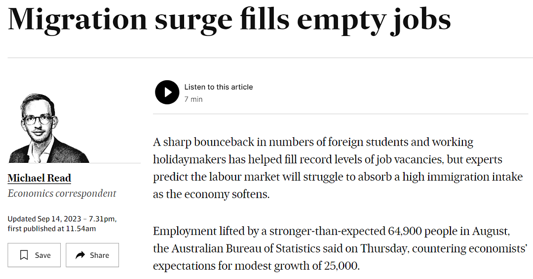 【留澳指南】澳劳动力市场将难以吸收大量移民（组图） - 1