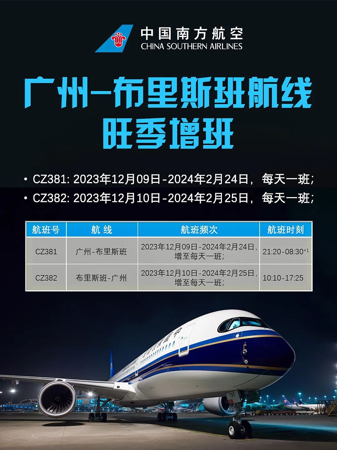 南航布里斯班-广州直航航线将增至每天一班运行！南航官网会员专享活动开始啦（组图） - 1