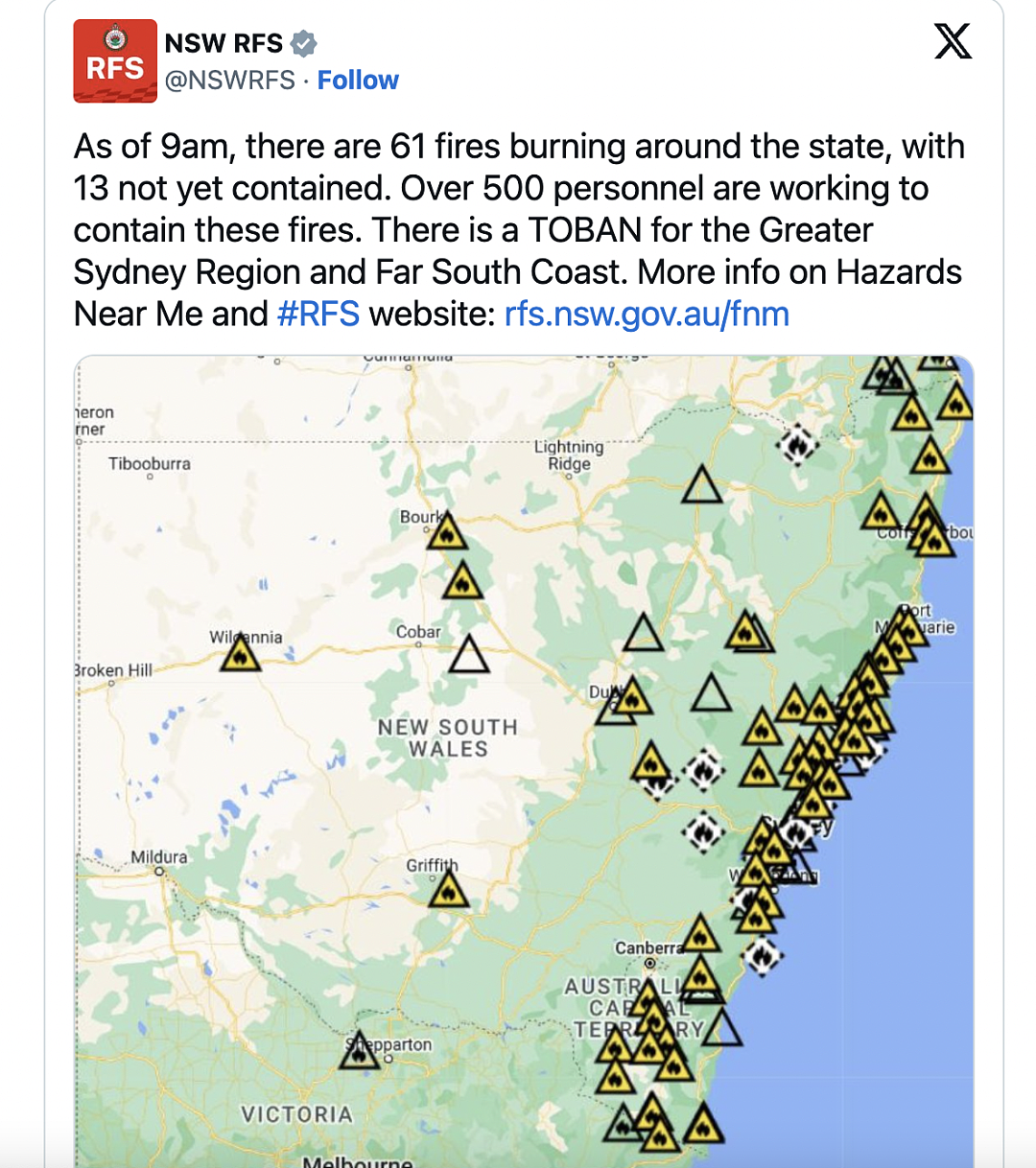 新州20所学校被迫停课，罕见高温席卷悉尼，山火再次爆发，官方颁布全面禁火令...（组图） - 9