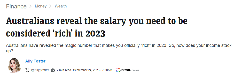 2023年在澳洲收入多少才算富裕？最新调查：至少达到这个数？（组图） - 1