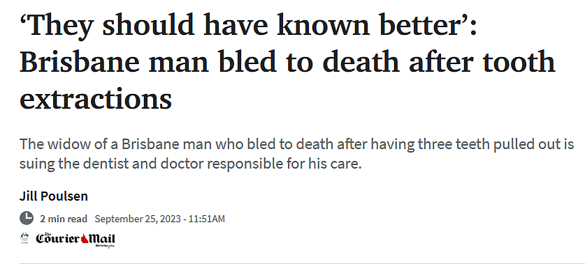 悲剧！澳洲父亲拔牙后不到24小时去世，妻子：他原本有两次活命的机会...（组图） - 1
