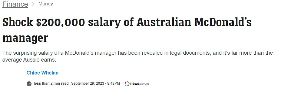 澳洲麦当劳经理真实薪资曝出，出乎很多人意料！澳洲小众高薪职业，时薪高达$300，不过华人却不太乐意干...（组图） - 3