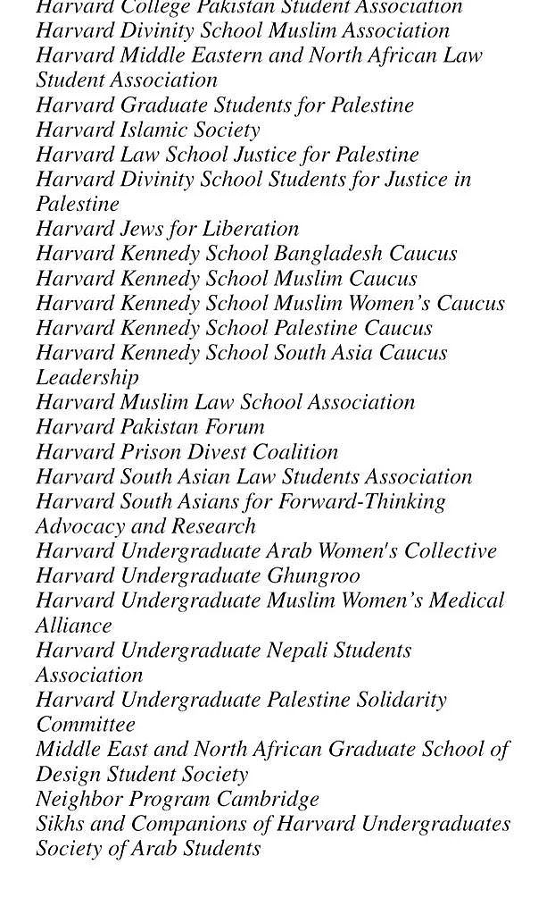 呼吁全美公司永不录用！34个哈佛学生团体支持哈马斯，亿万富豪要求哈佛交出学生名单（组图） - 2
