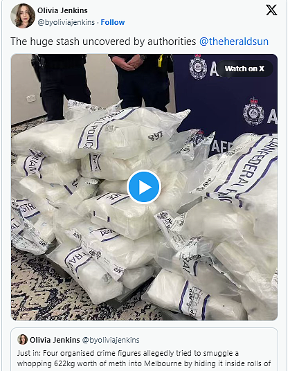 黑市价$5.6亿！澳警方捣毁跨国贩毒团伙，缴获上千斤冰毒，多名华人涉案被捕（组图） - 4