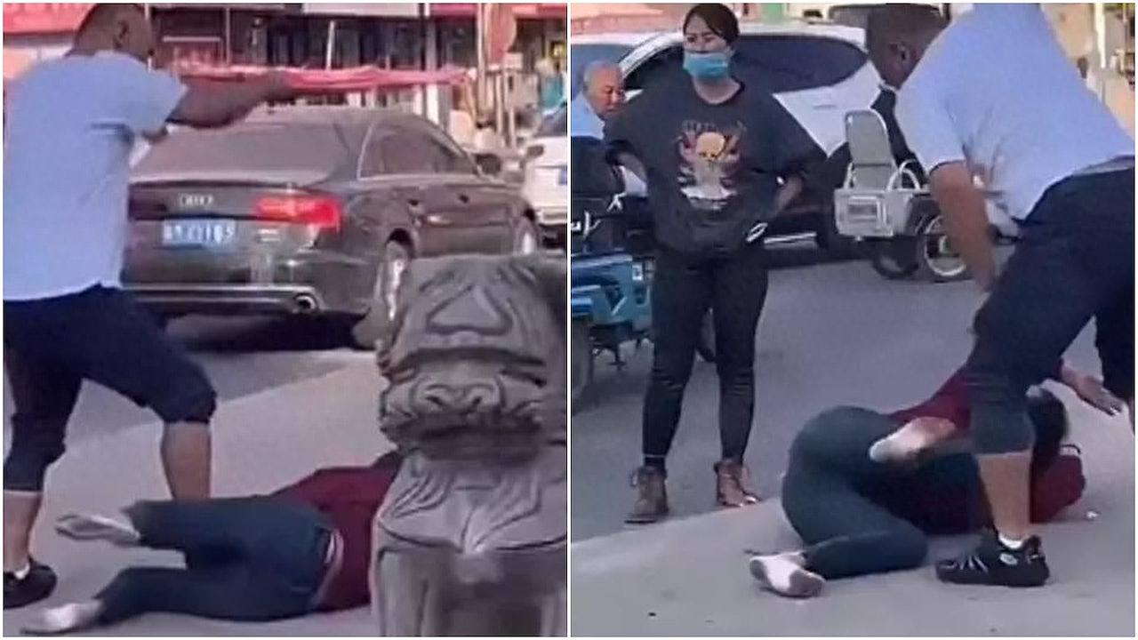 山东汉当街鞭打一女子长达8分钟，警方：女方涉诈骗，偶遇后被打（视频/组图） - 1