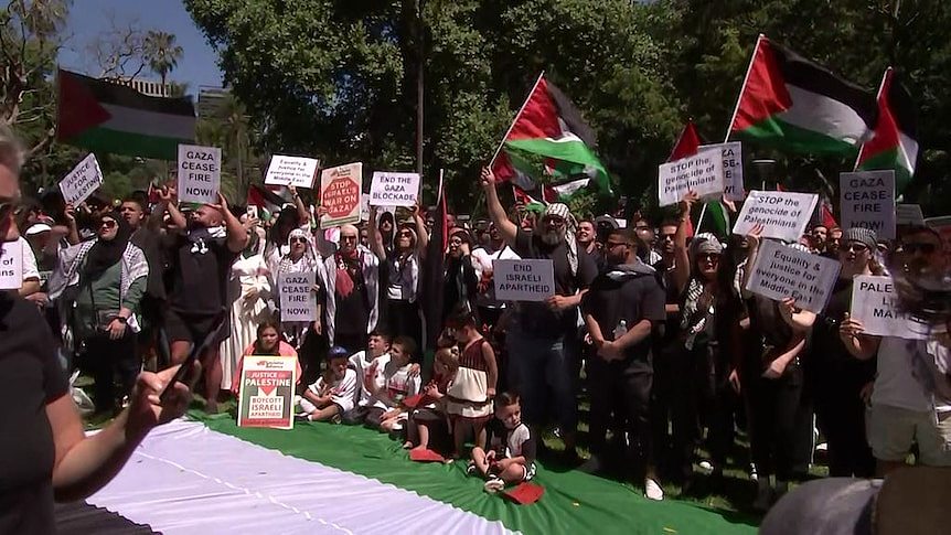 澳洲各地举行声援巴勒斯坦和以色列集会（图） - 1