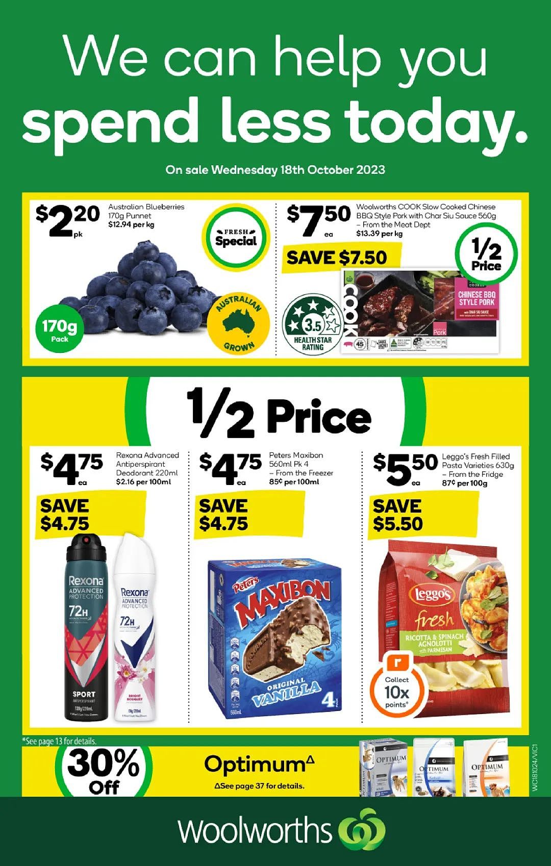 Woolworths 10月18日-10月24日打折，闭眼冲！中式烤猪肉半价（组图） - 1