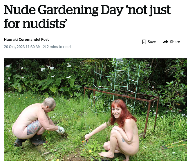 大家一起脱光光！新西兰裸体园艺节来临，男女老幼集体光着身子种花、割草、浇水…（组图） - 21