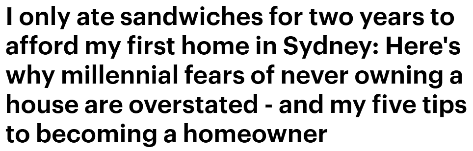 是个狠人！悉尼夫妇只吃三明治，2年成功买房，三年后再买一房成房东，大方分享买房小贴士（组图） - 2