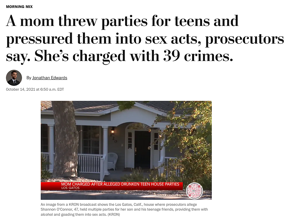 涉嫌为未成年儿子举办秘密派对，筛选“性感女生”，加州母亲被控39项罪行（组图） - 1