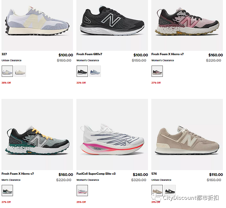 抓紧！【New Balance】运动鞋及服饰 限时折上折（组图） - 1