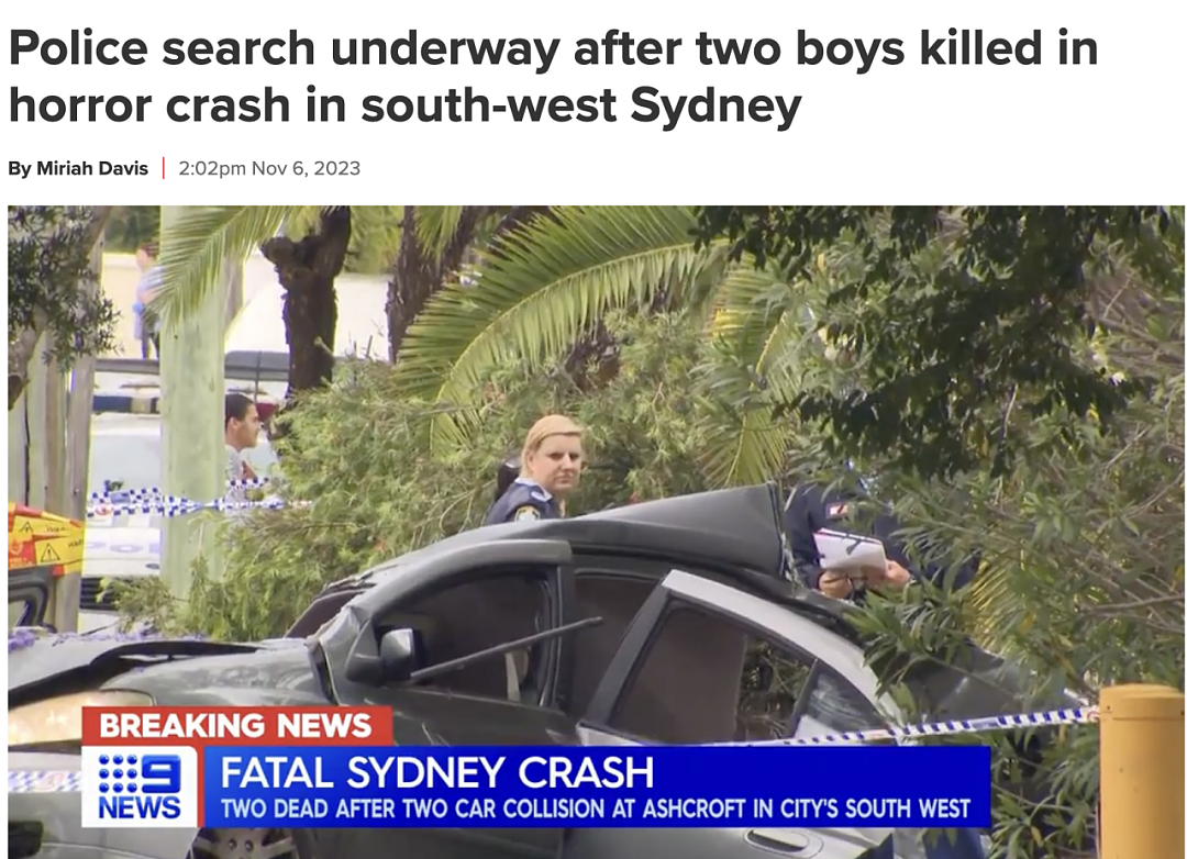 悉尼严重交通事故，两名儿童当场死亡！而车内的成人直接跑了...（组图） - 1