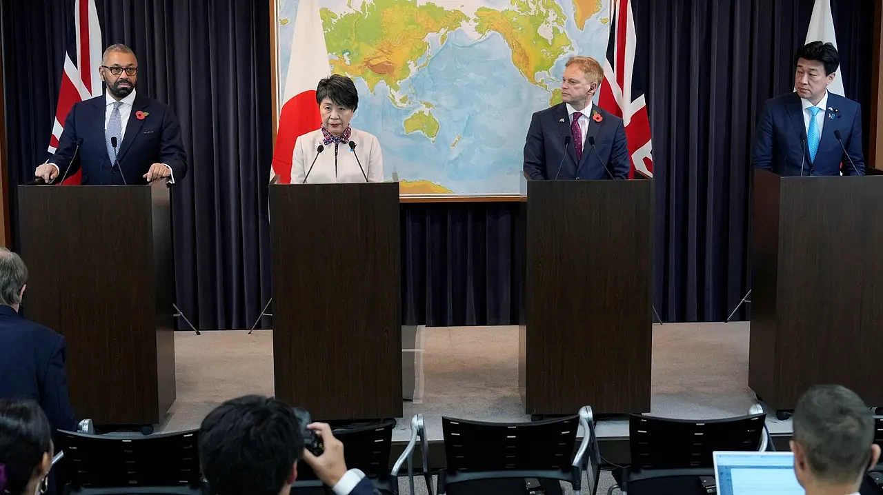第5届英日防长与外长2+2对话7日在东京举行。路透社
