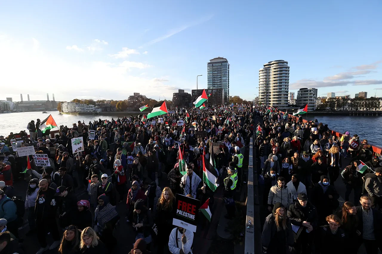 冲突影片曝光！伦敦30万人挺巴勒斯坦示威，吁停止轰炸加萨（视频/组图） - 2