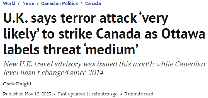 加拿大被这个国家列入“黑名单“：极有可能发生恐袭！特鲁多发声（组图） - 1