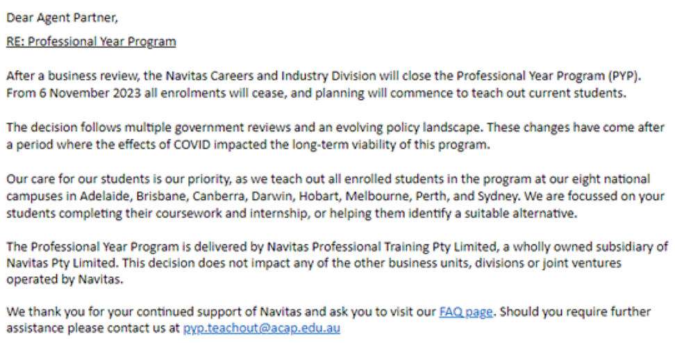 Navitas取消Professional Year职业年，读PY的5分以后没有了？？（组图） - 1