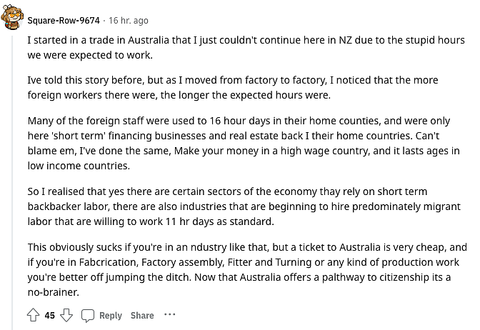 吐槽：“新西兰移民工人‘卷’工时，所以我跳槽到了澳洲”.....（组图） - 5