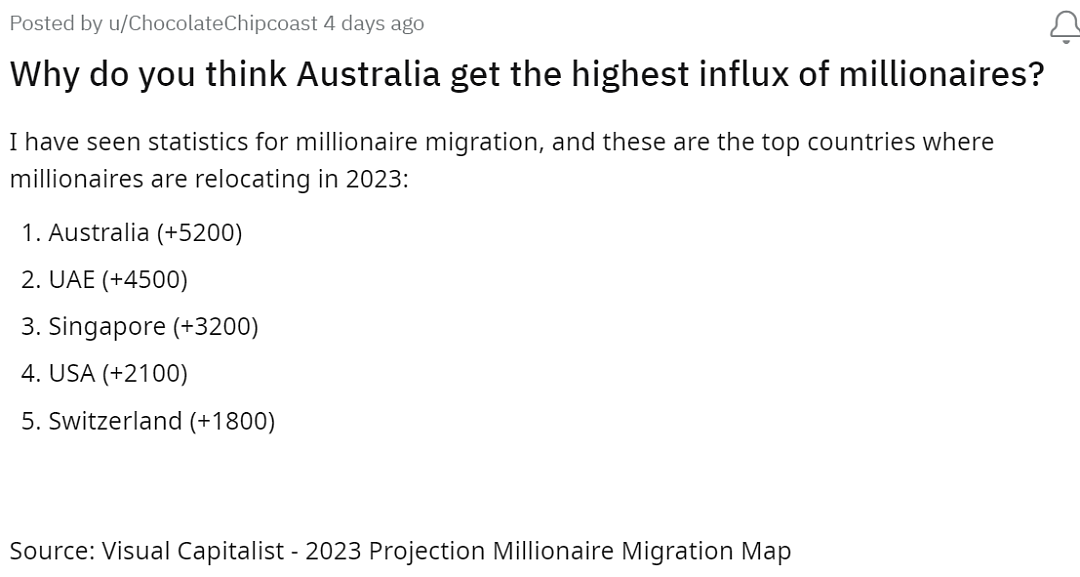 澳洲成为百万富翁移民最多的国家！众多网友吐槽：原因只有一个（组图） - 2