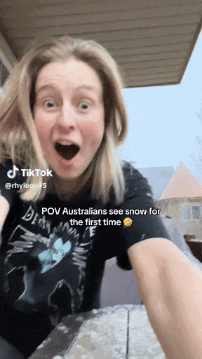 澳洲人在加拿大经历人生中第一场雪，疯狂尖叫，还吃雪！网友：反应太可爱了（组图） - 2