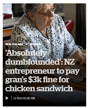 新西兰老人澳洲探亲，因为一块鸡肉三明治，被罚$3000（组图） - 1