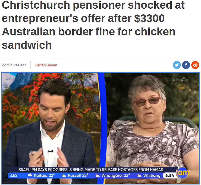 新西兰老人澳洲探亲，因为一块鸡肉三明治，被罚$3000（组图） - 3