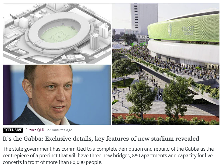 880套公寓、8万人体育场！为迎2032奥运，布里斯班市地标Gabba体育馆将拆除重建（组图） - 1