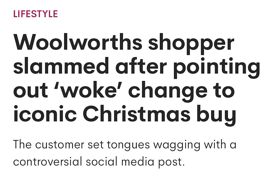 荒谬！Woolworths圣诞大火产品改名，竟牵扯出性别问题？网友直呼离谱（组图） - 1